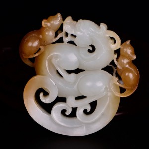 国家级玉雕大师【陶虎】工作室作品 和田玉挂件望子成龙