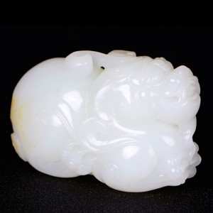 国家级玉雕大师【陶虎】工作室作品 和田玉白玉挂件貔貅